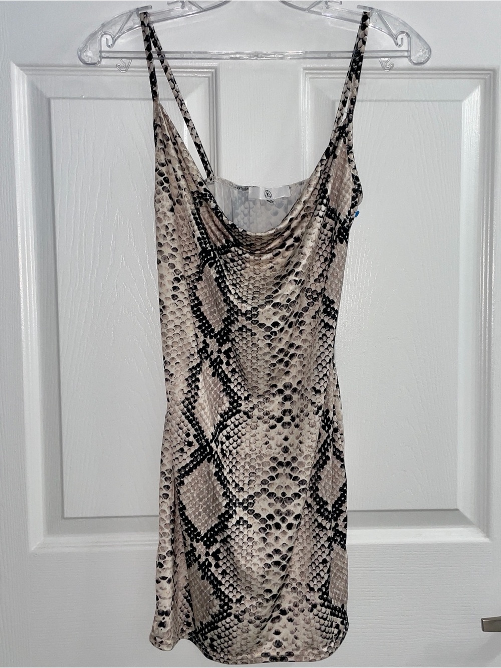 Missguided Cowl Neck Snake Print Mini Slip Dress Size 6